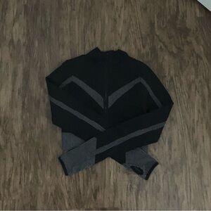 Papaya Black and Gray Crop Top